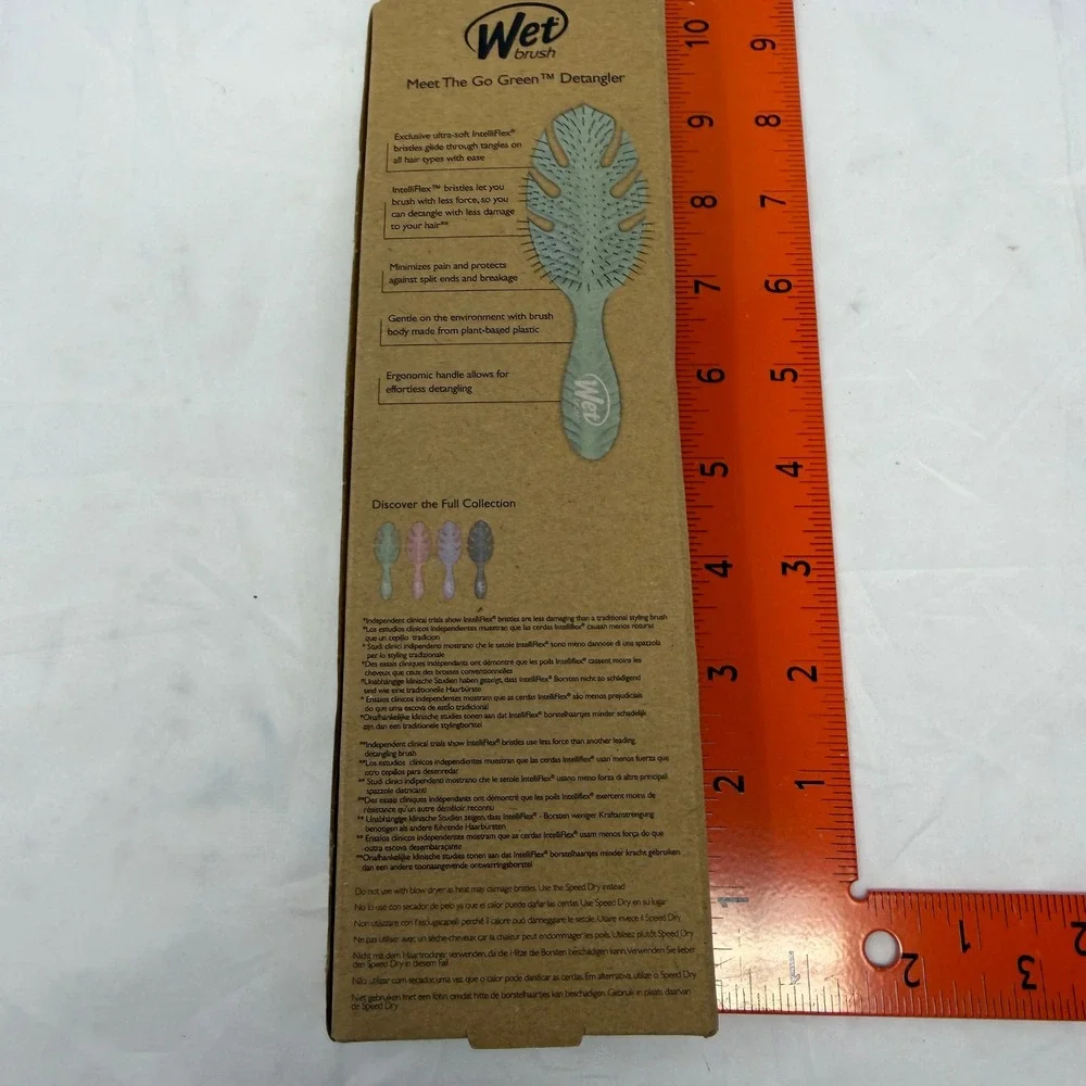 Wet Brush Go Green Detangler Monstera Leaf Plant-Based Hair Brush Green